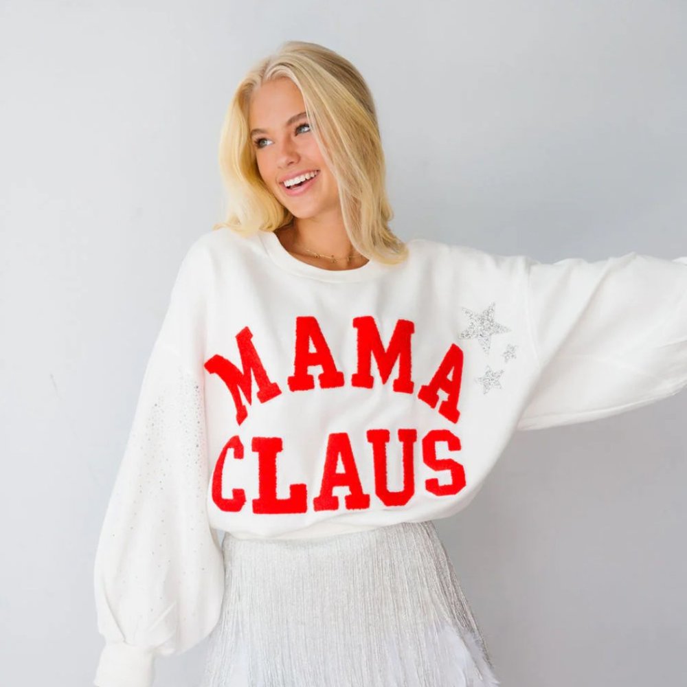 Judith March MAMA CLAUS WHITE PULLOVER